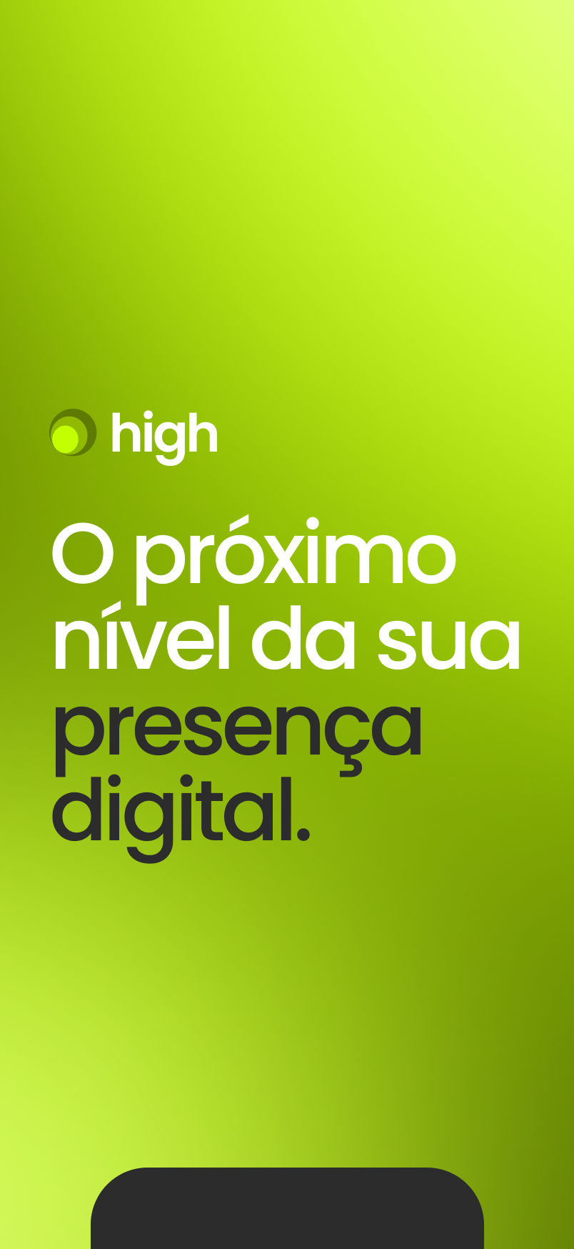 Mockup do site em celular